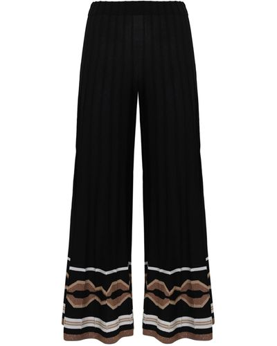D.exterior Viscose And Lurex Trousers - Black