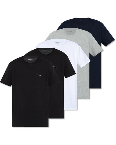 Paul Smith Branded T-shirt Five Pack - Black