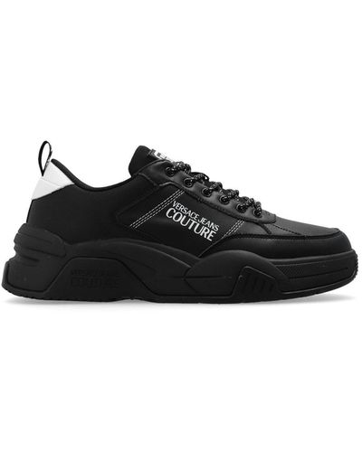 Versace Sneakers With Logo - Black