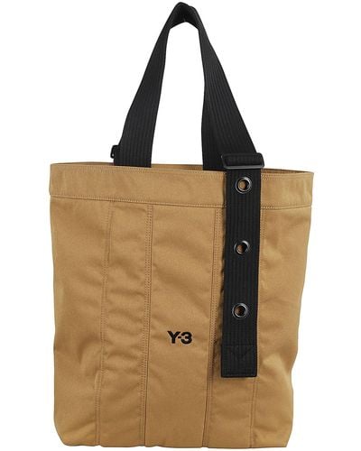 Y-3 Logo Printed Tote Bag - Brown