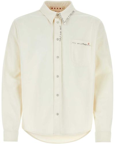 Marni Ivory Denim Shirt - White
