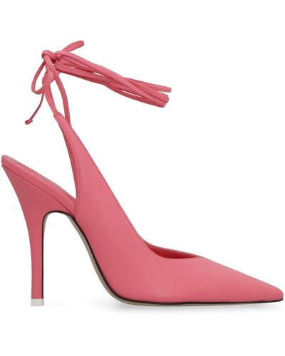 The Attico Venus Leather Slingback Court Shoes - Pink