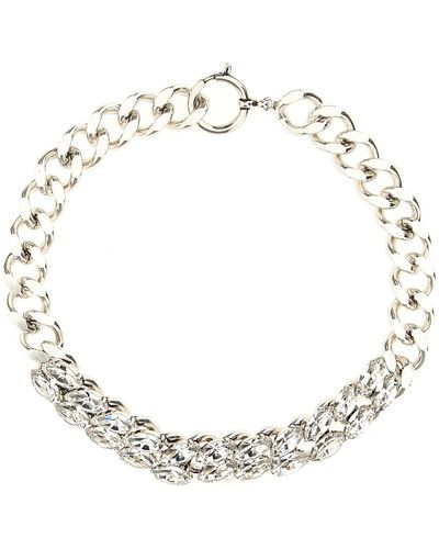 Isabel Marant Crystal Chain Necklace Jewelry Silver - Metallic