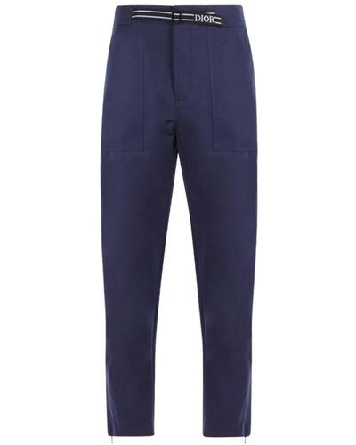 Dior Logo Belt Pants - Blue