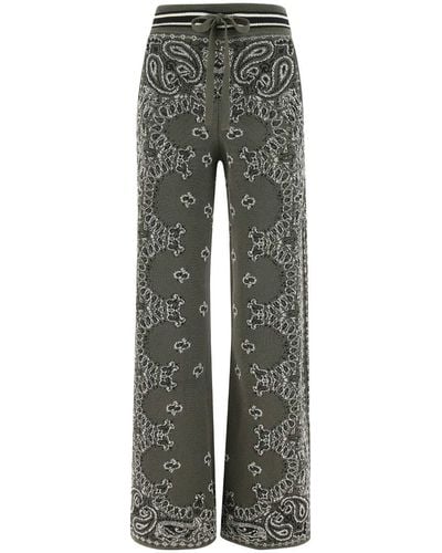 Amiri Embroidered Cotton Blend Joggers - Grey