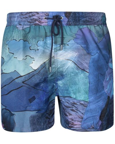 Paul Smith Printed/ Swimsuit - Blue