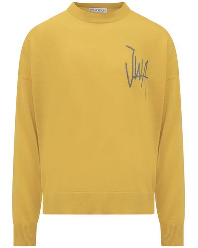 JW Anderson Sweater With Logo - Yellow