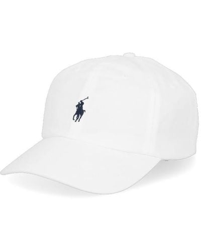 Ralph Lauren Baseball Cap With Pony - White