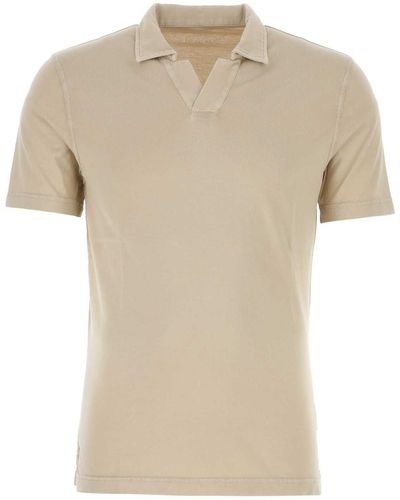 Fedeli Beige Cotton Polo Shirt - Natural