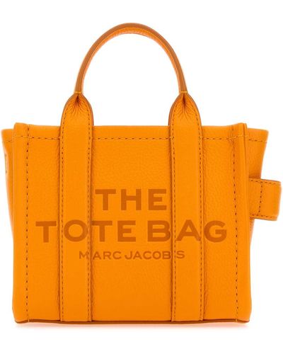 Marc Jacobs Leather Micro The Tote Bag Handbag - Orange