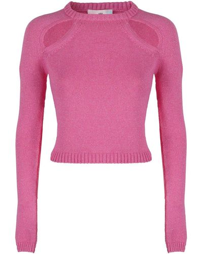 Chiara Ferragni Cut-out Detailed Knitted Sweater - Pink