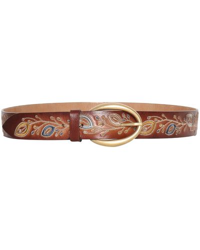 Orciani Leather Belt With Embroidery - Brown