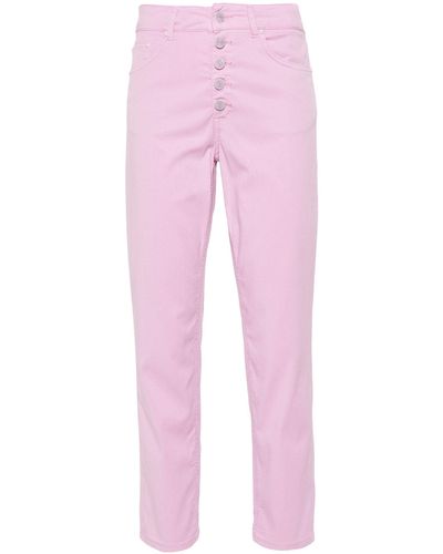 Dondup Koons Cropped Straight-Leg Trousers - Pink