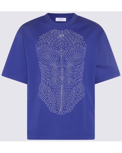 Off-White c/o Virgil Abloh Electric Blue Cotton Body Stitch Skate T-shirt