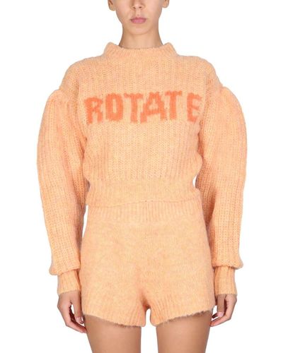 ROTATE BIRGER CHRISTENSEN Wool "adley" Sweater - Orange