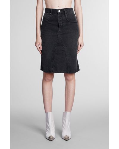 Isabel Marant Fiali Skirt In Black Denim