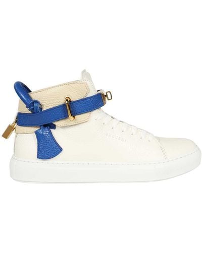Buscemi Leather High-Top Sneakers - Blue