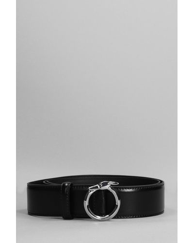 Trussardi Belts In Black Leather - Gray