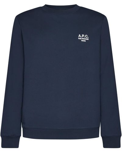 A.P.C. Ryder Logo Cotton Sweatshirt - Blue