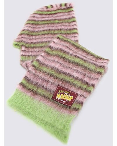 Marni And Striped Mohair Blend Hat - Green