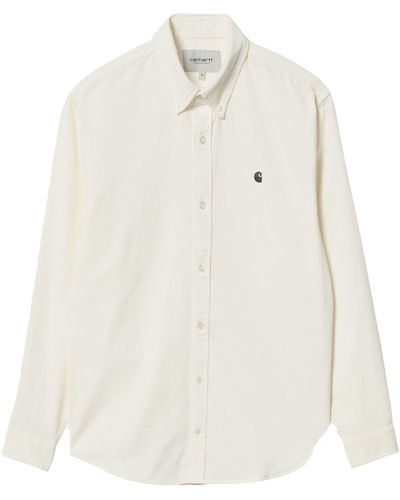 Carhartt 16-rib Cotton Velvet Shirt - White