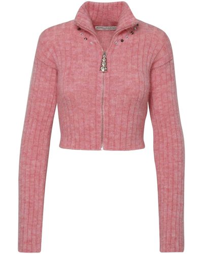 Alessandra Rich Rose Virgin Wool Blend Jumper - Pink