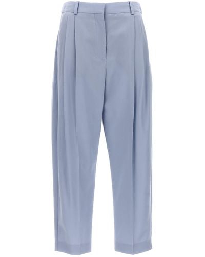 Stella McCartney Front Pleat Wool Pants - Blue