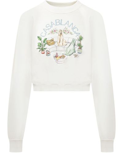 Casablanca Hall Sweatshirt - White