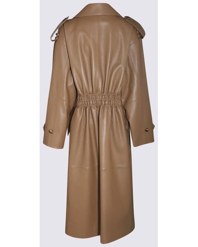 The Mannei Leather Shamali Coat - Brown