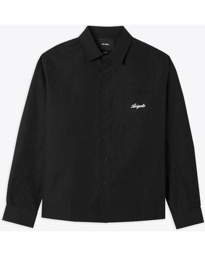 Axel Arigato Flow Overshirt Shirt With Chest Pocket And Logo - Black