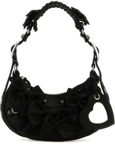 Balenciaga Satin Le Cagole Xs Shoulder Bag - Black