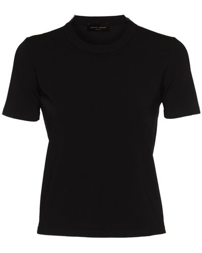 Roberto Collina Round Neck Slim Plain T-Shirt - Black