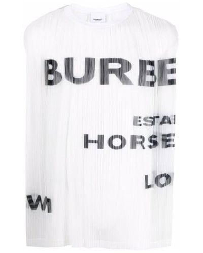Burberry Horseferry Print Mesh Tank Top - White