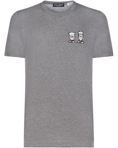 Dolce & Gabbana Dg Family Patch T-shirt Cotton - Gray