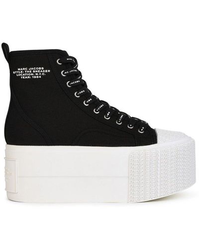 Marc Jacobs High-Top Platform Lace-Up Sneakers - Black