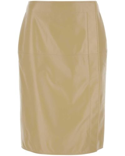 Bottega Veneta Leather Skirt - Natural