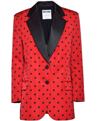 Moschino Polka-dot Taffeta Jacket - Red