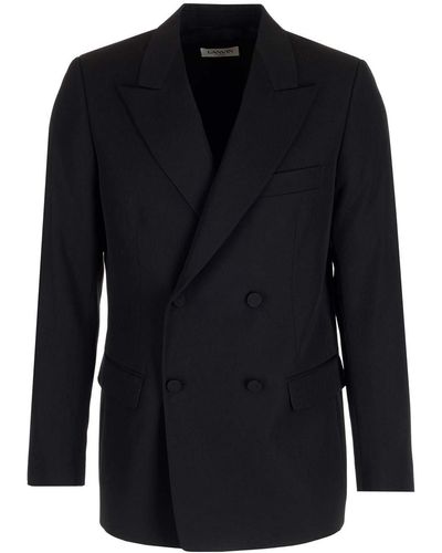 Lanvin Double-breasted Long-sleeved Blazer - Blue