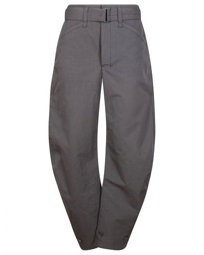 Lemaire Belted Tapered Trousers - Grey