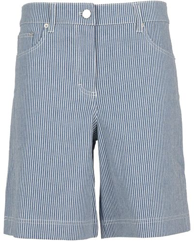 REMAIN Birger Christensen Striped Canvas Bermuda Shorts - Blue