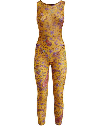 Etro Jumpsuit With All-over Floral Paisley Print - Yellow