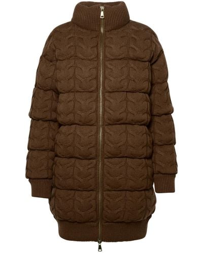 Max Mara Ovatta Cashmere Leather Down Jacket - Brown