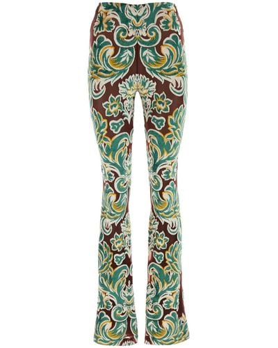 Etro Embroidered Jacquard Pant - Green