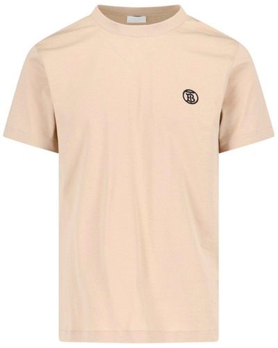 Burberry T-Shirts And Polos - Natural