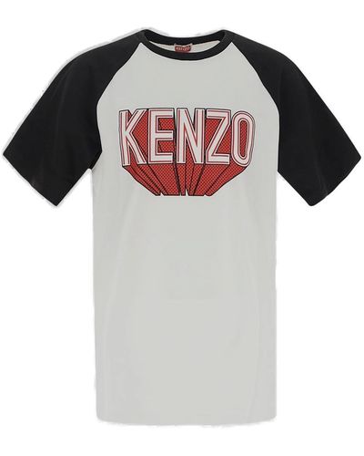 KENZO Two-Toned Crewneck T-Shirt - Red