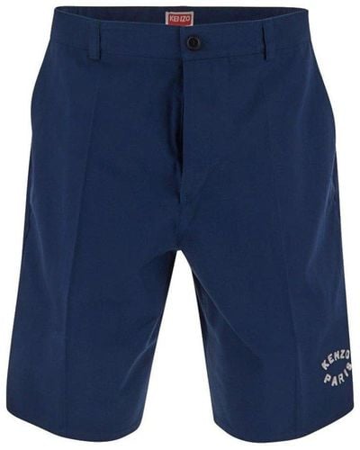 KENZO Logo Patch Bermuda Shorts - Blue