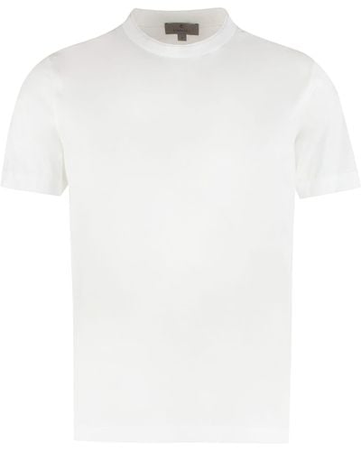 Canali Cotton Crew-Neck T-Shirt - White