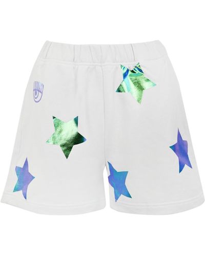 Chiara Ferragni Sports Shorts With Print - White