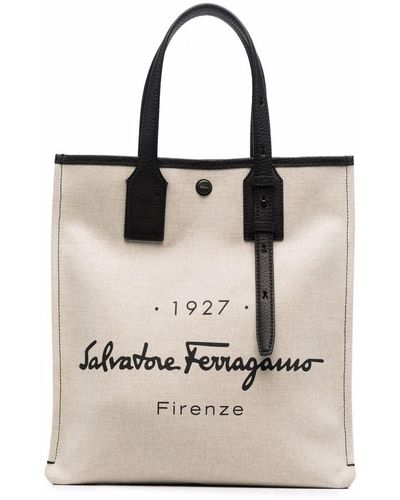 Ferragamo Logo-print Cotton Tote Bag - Multicolor