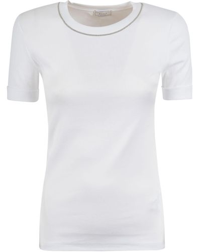 Peserico Round Neck Fitted T-Shirt - White